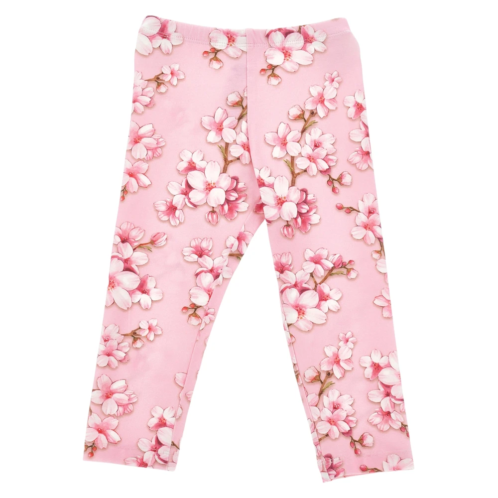 Monnalisa Girls Pink Leggings, 4 Y, Peach Blossom Leggings In