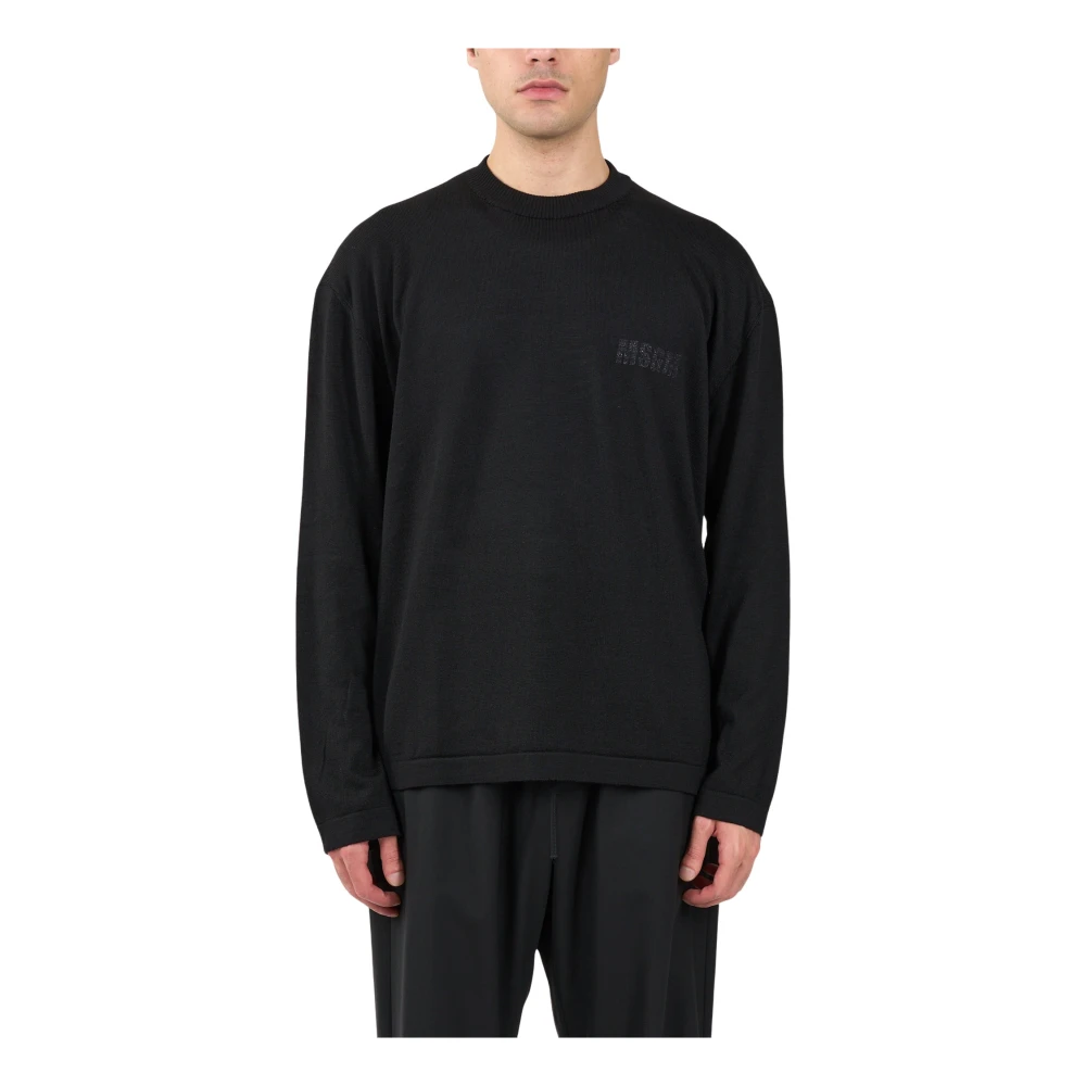 Msgm Logo Wollen Trui Black Heren