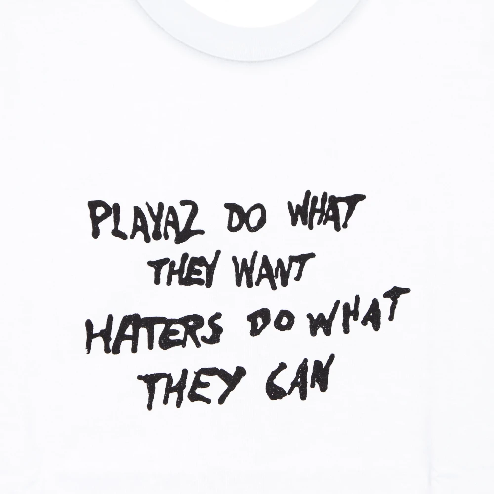 Usual Witte Heren Tee met Logo Print White Heren