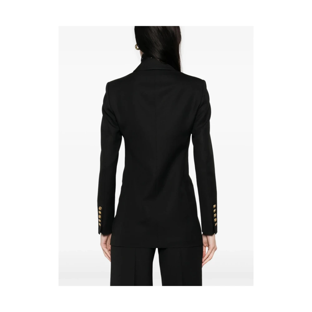 Seafarer Zwarte double-breasted jas met schoudervullingen Black Dames