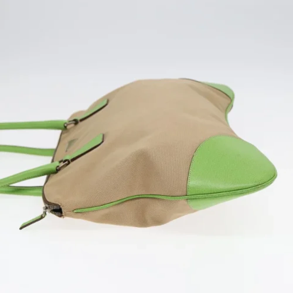 Prada Vintage Pre-owned Canvas prada-bags Beige Dames