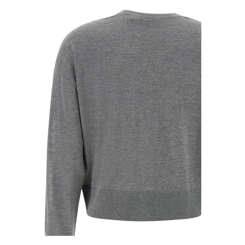 IRO Zijden en wollen vest grijs V-hals Gray Dames