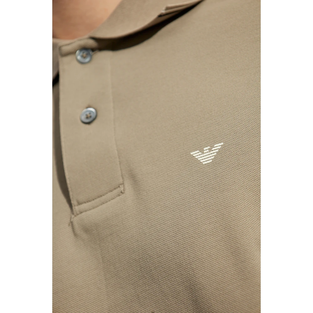 Emporio Armani Polo met bedrukt logo Gray Heren