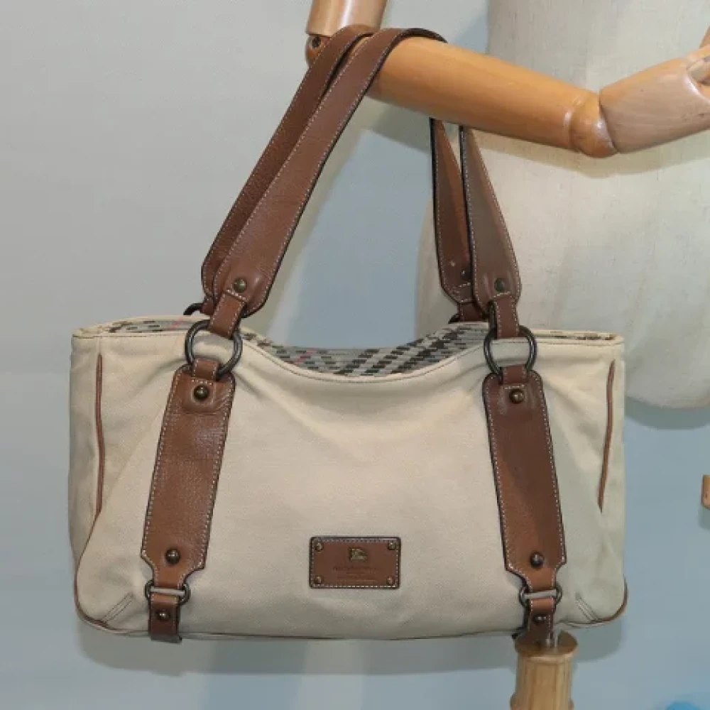 Burberry Vintage Pre-owned Canvas shoulder-bags Beige Dames
