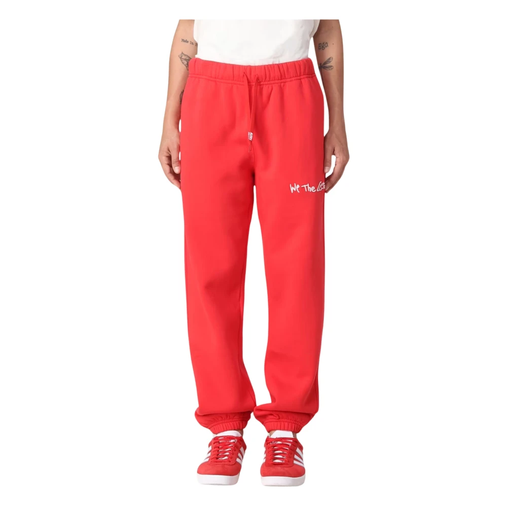 Autry Cotton Logo Drawstring Trousers Red Dames