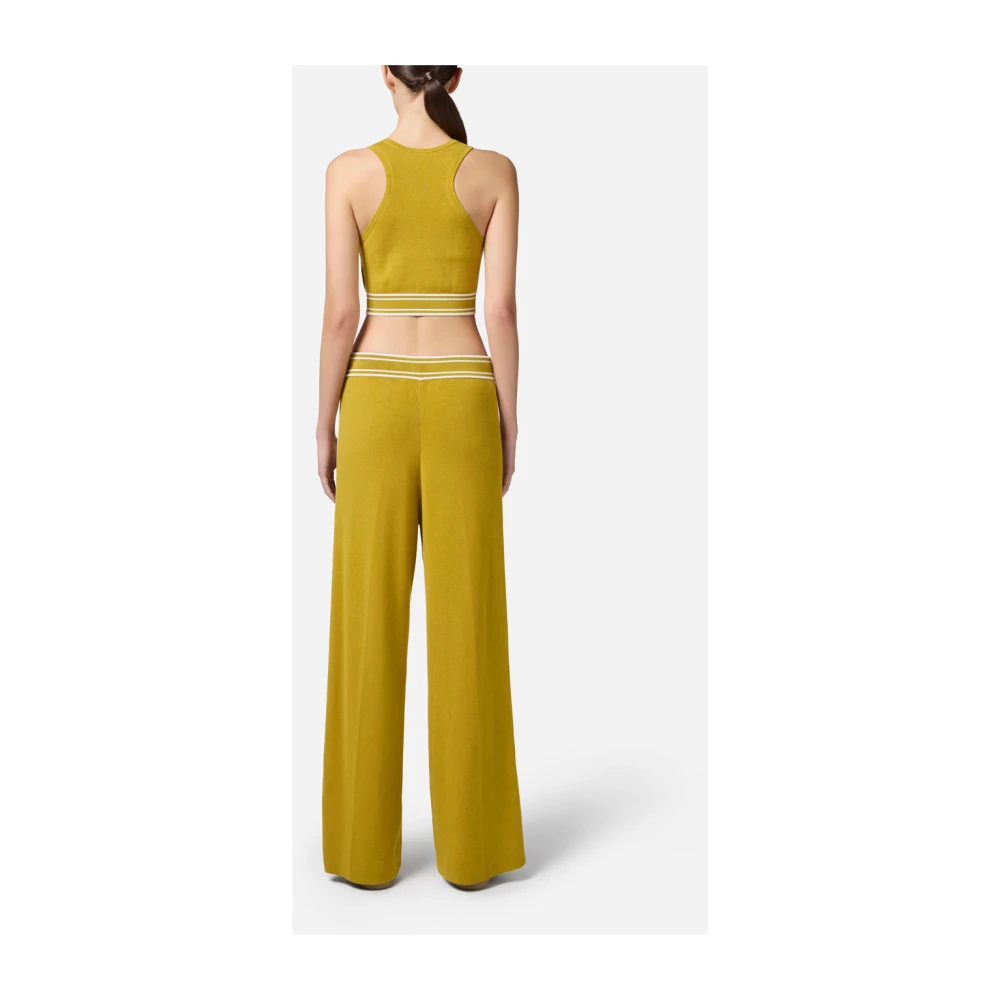 Elisabetta Franchi Gele Cropped Top met Racerback Yellow Dames