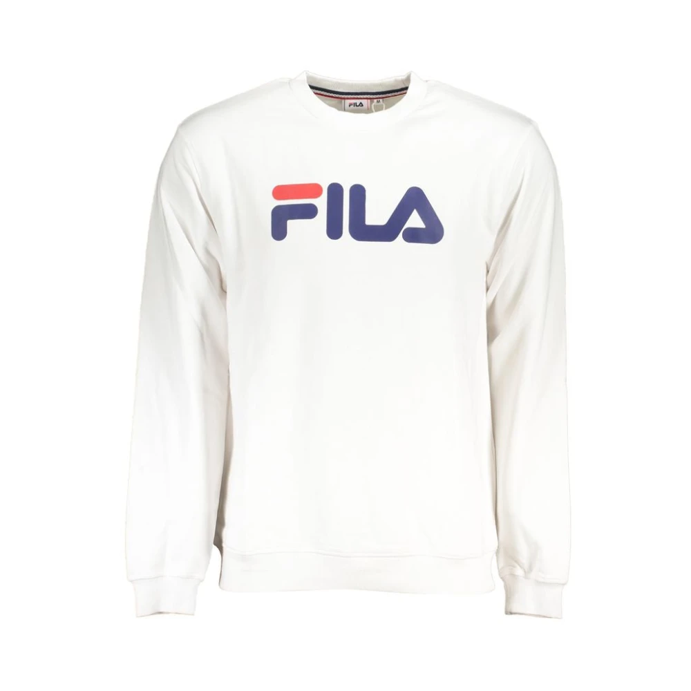 Fila Klassiek Crew Neck Fleece Sweatshirt Wit White Heren