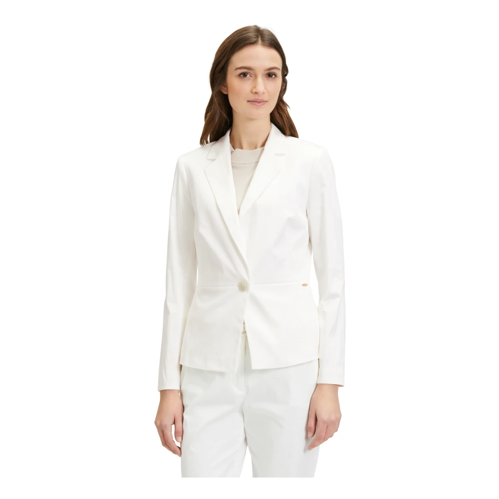 Betty & Co Blazer Jack met Lange Mouwen White Dames