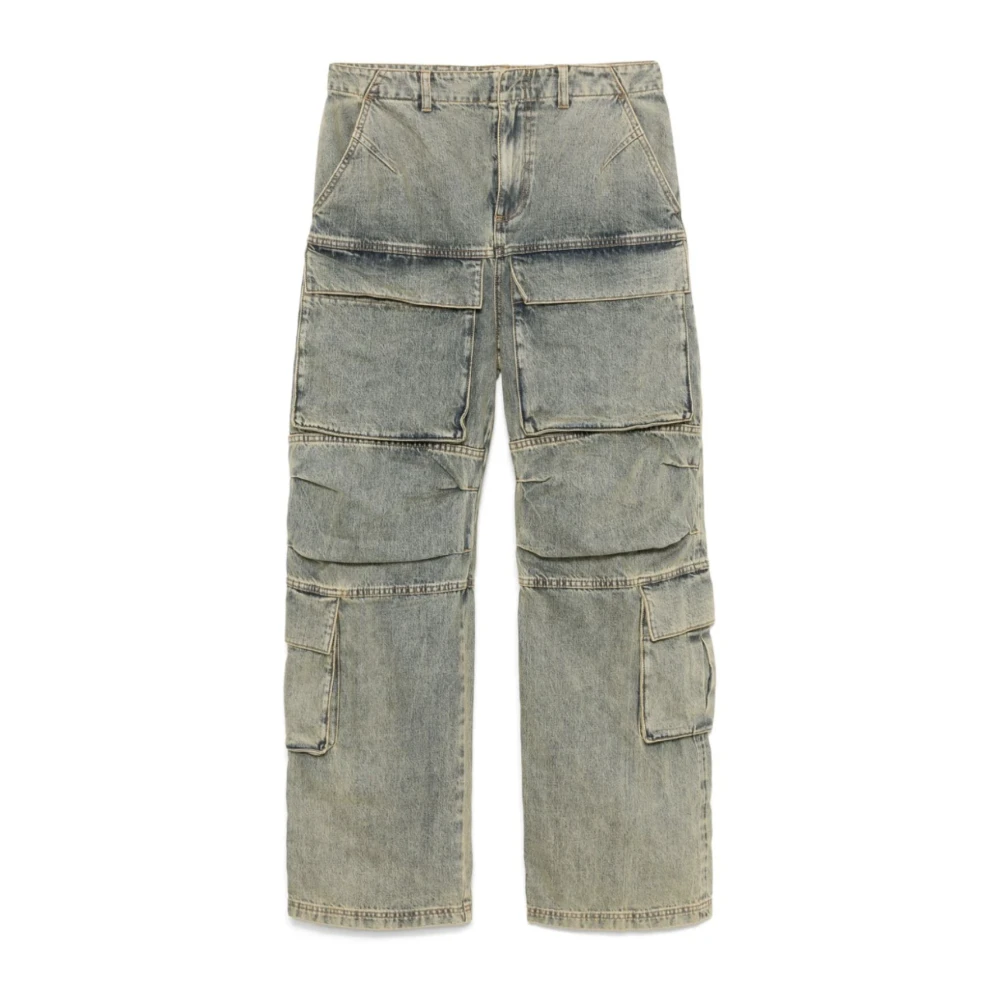 Entire Studios Grijze Cargo Denim Golfoppervlak Blue Heren