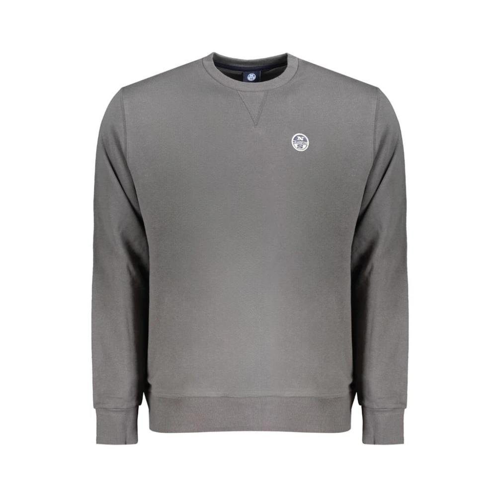 North Sails Men's Grey Cotton Sweatshirt With Applique Logo