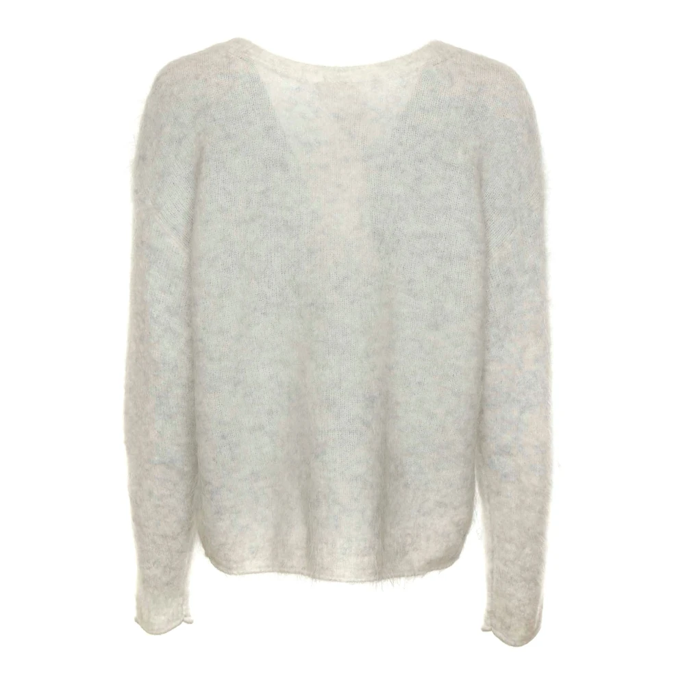 American vintage Gezellig Gebreide Trui met Relaxte Pasvorm Gray Dames