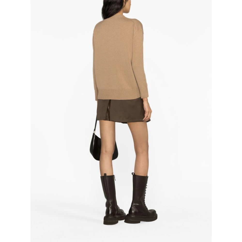 Max Mara Kameelwol-kasjmier ronde hals trui Brown Dames