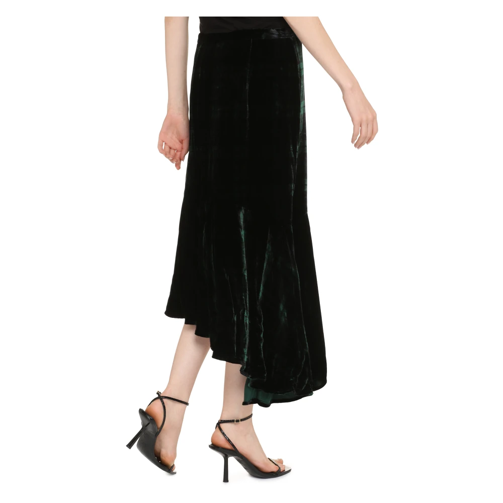 Polo Ralph Lauren Fluwelen Rok met Tartan Motief Green Dames