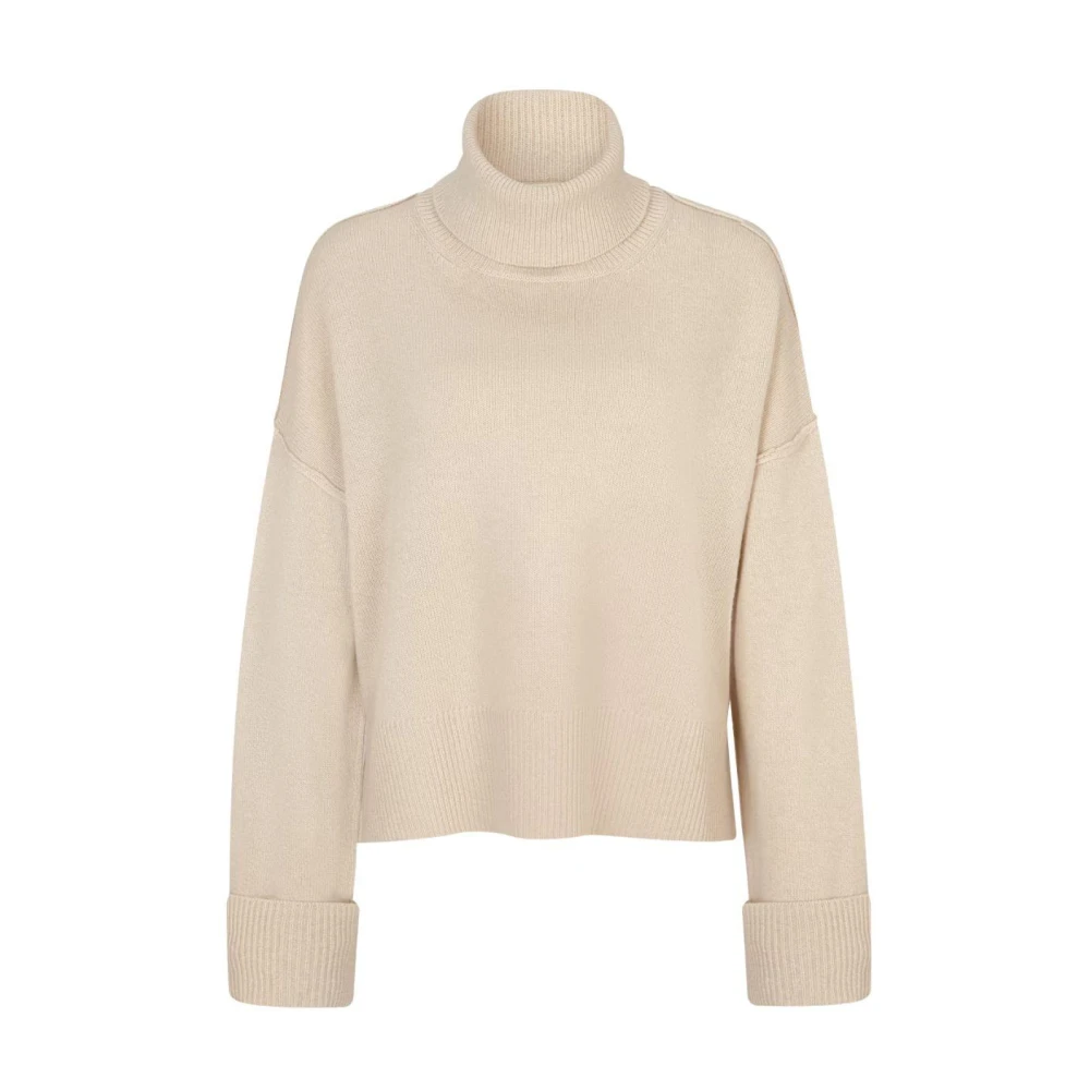 Juvia Elegante Merino Wol en Kasjmier Coltrui Beige Dames