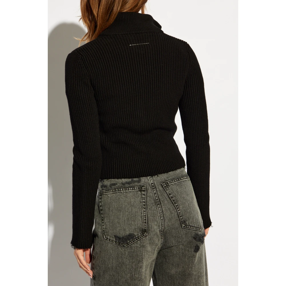 MM6 Maison Margiela Katoenen Cardigan Black Dames