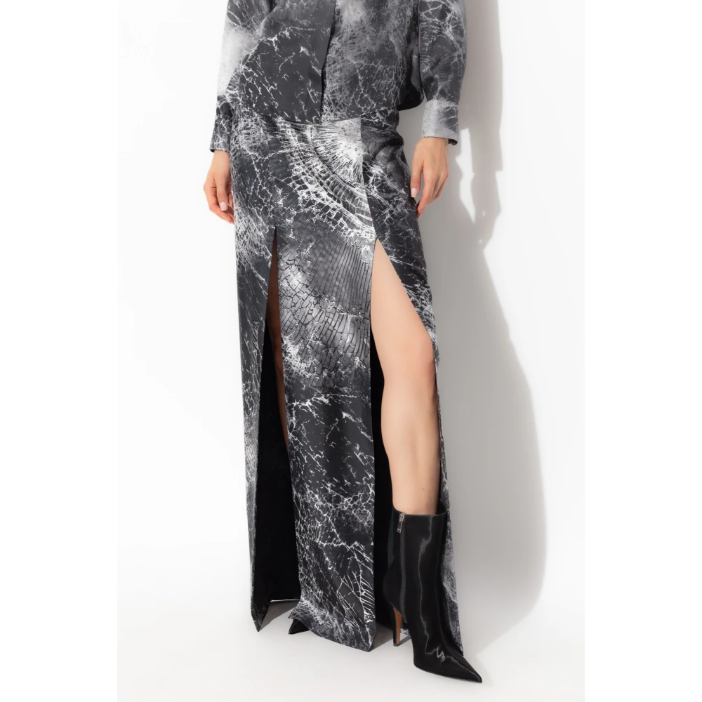 alexander mcqueen Zijden rok met uitsparingen Black Dames