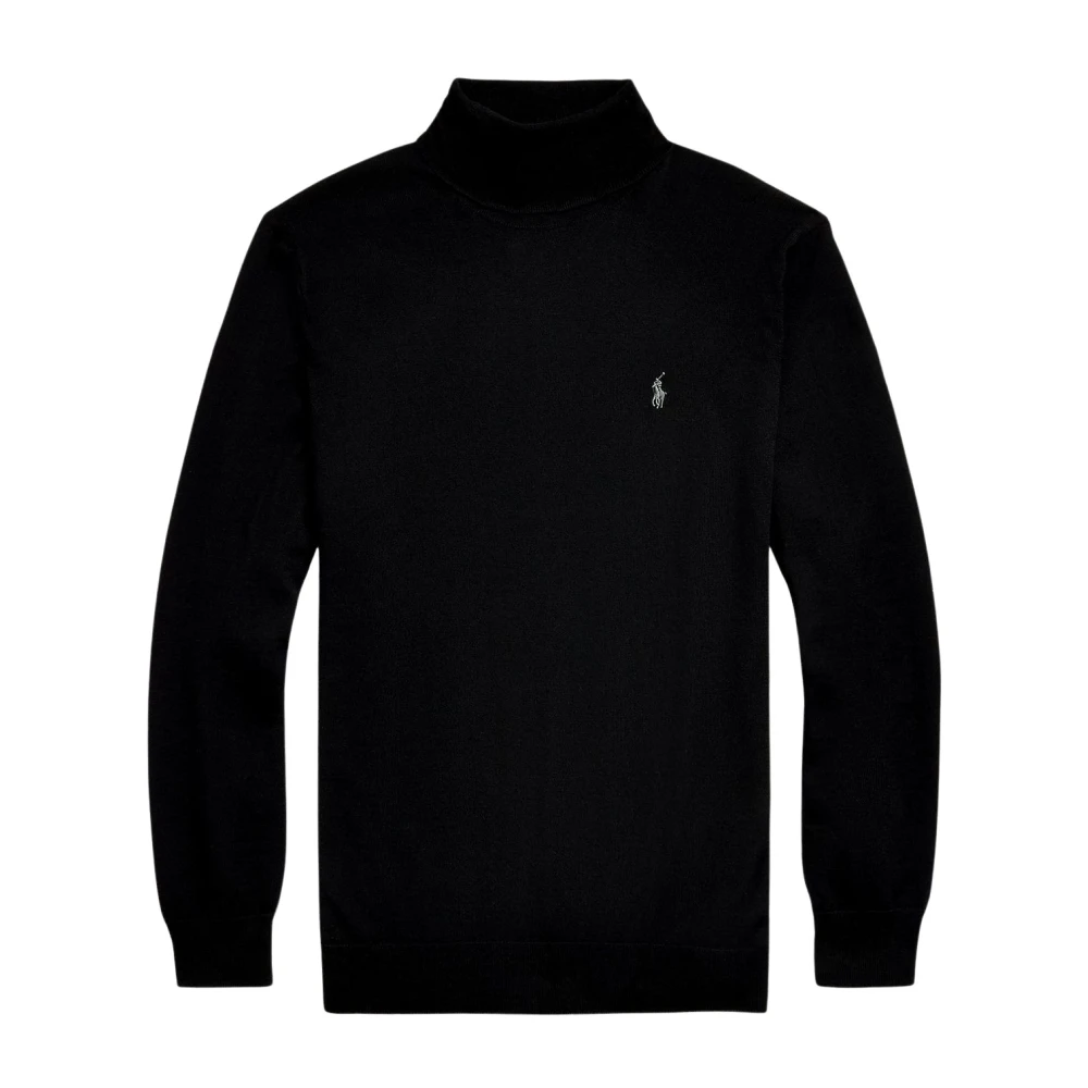 Polo Ralph Lauren Men's Black Turtlenecks, Xl, Wool Turtleneck Jumper