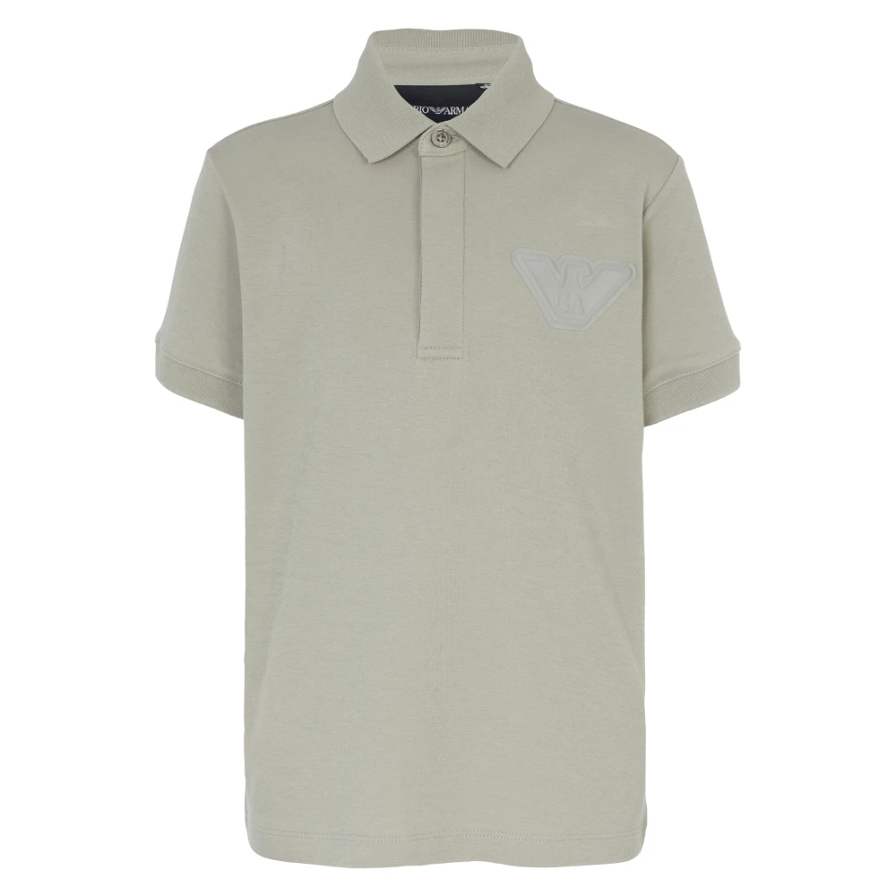 Emporio Armani Boys Green Logo Polo Shirt In