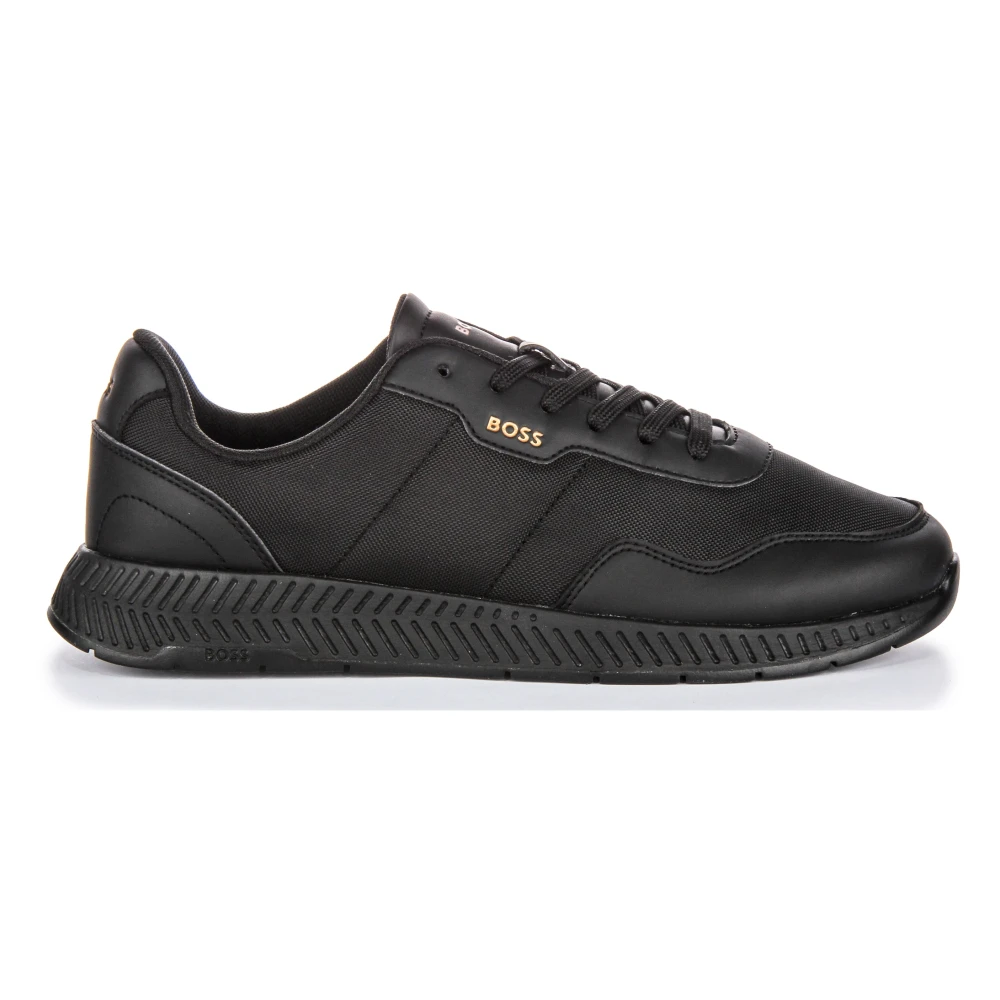 Hugo Men's Black Canvas Trainers Titanium Runn - Sneakers - 11 Uk - Shoes