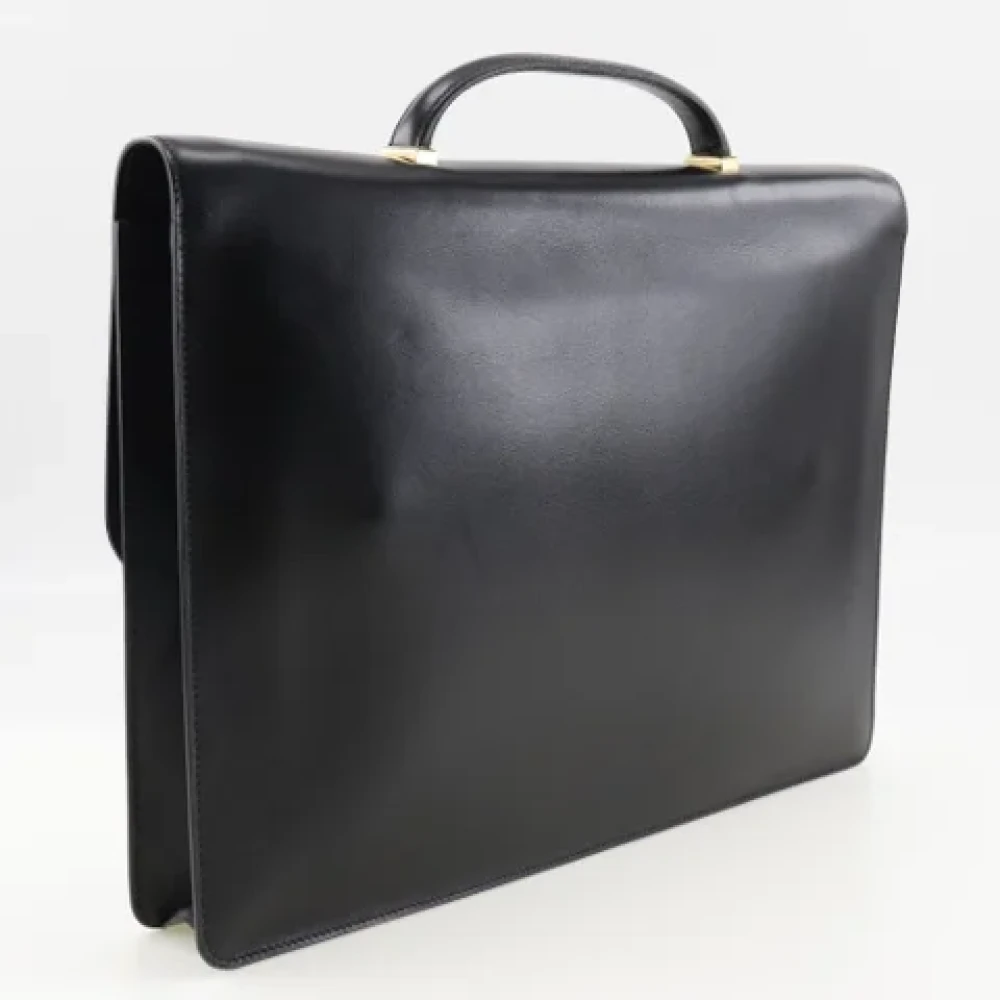Hermès Vintage Pre-owned Leather briefcases Black Heren