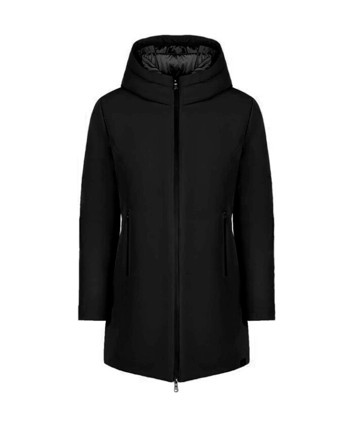 Abrigo reversible con capucha negro