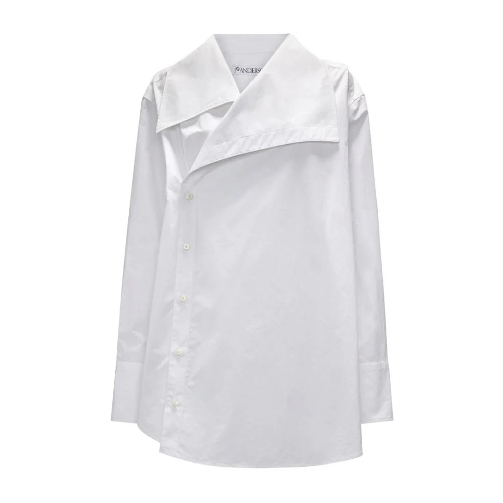 JW Anderson Witte Asymmetrische Katoenen Shirt White Dames