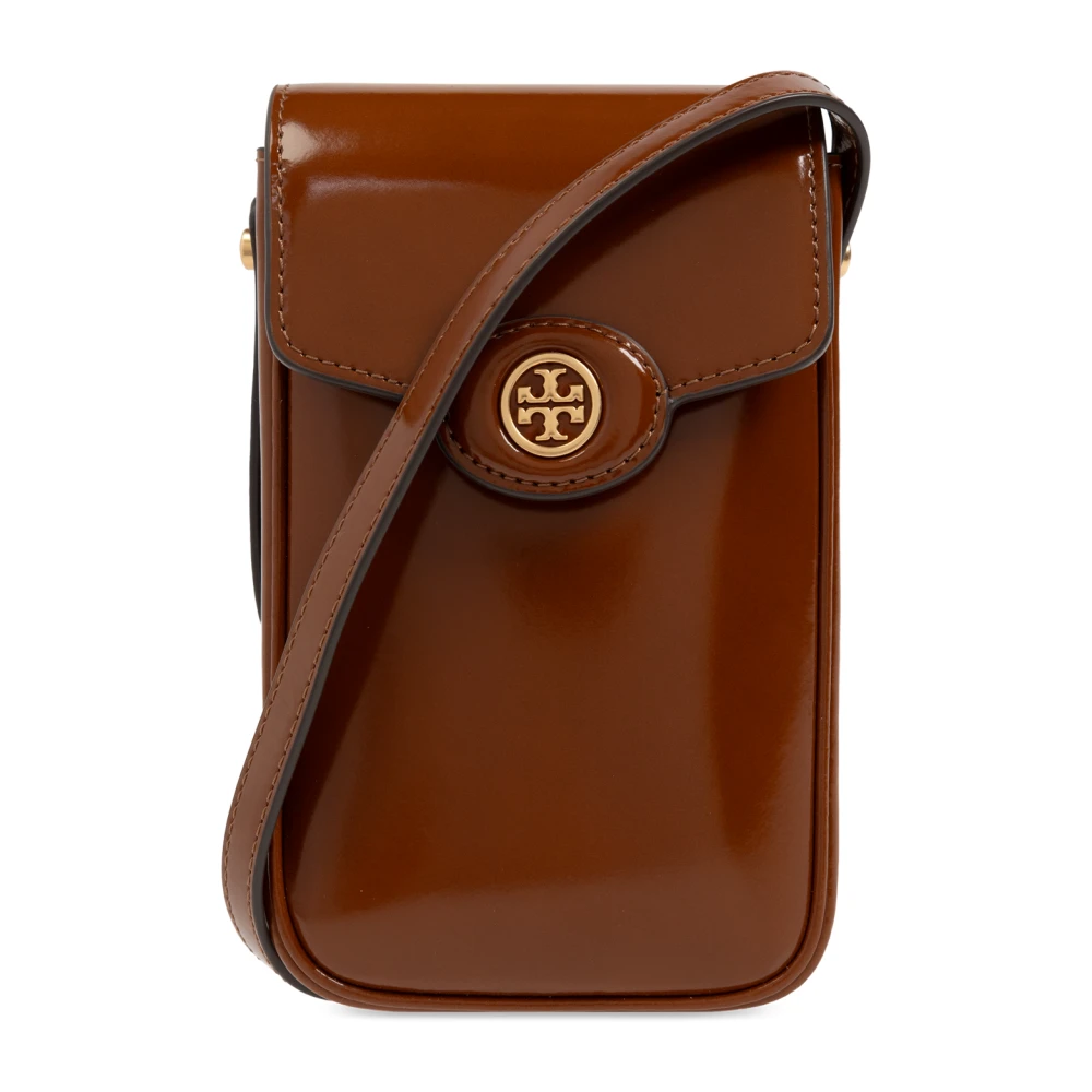 TORY BURCH Telefoonhoesje aan een band 'Robinson' Brown Dames
