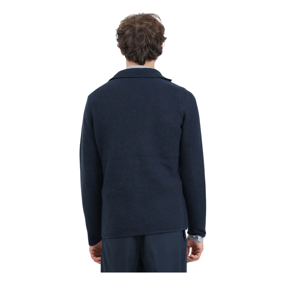 Selected Homme Blauwe Cardigan Gebreid Blazer Hybride Blue Heren