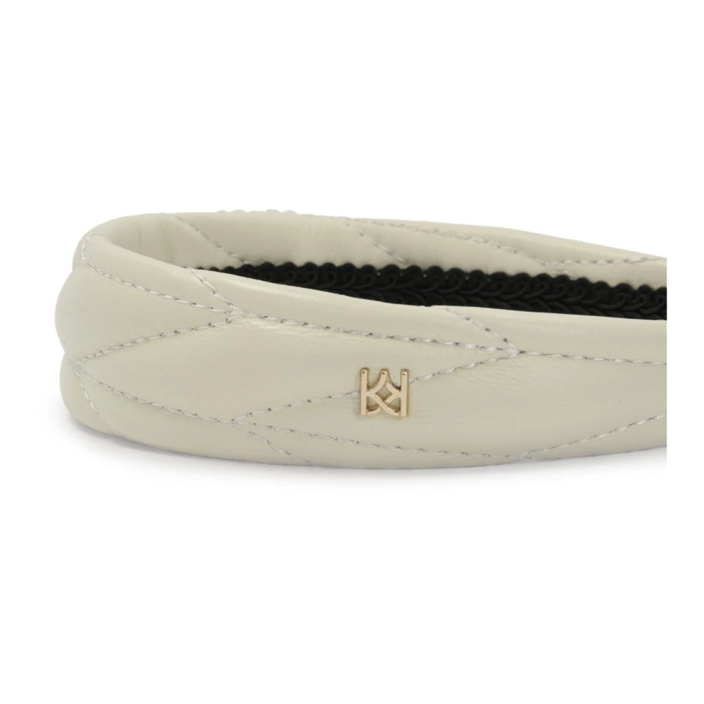 Kazar Monogram leren hoofdband Beige Dames