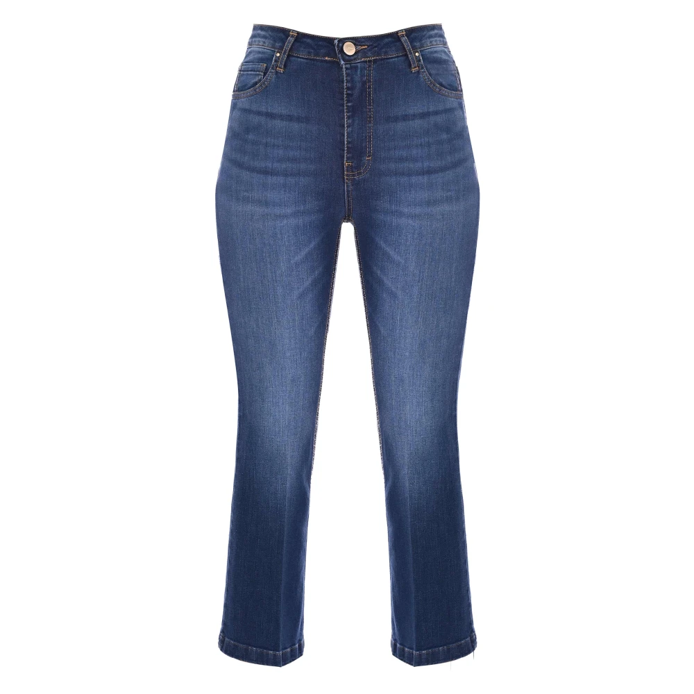 Kocca Flared Cropped Jeans Blue Dames