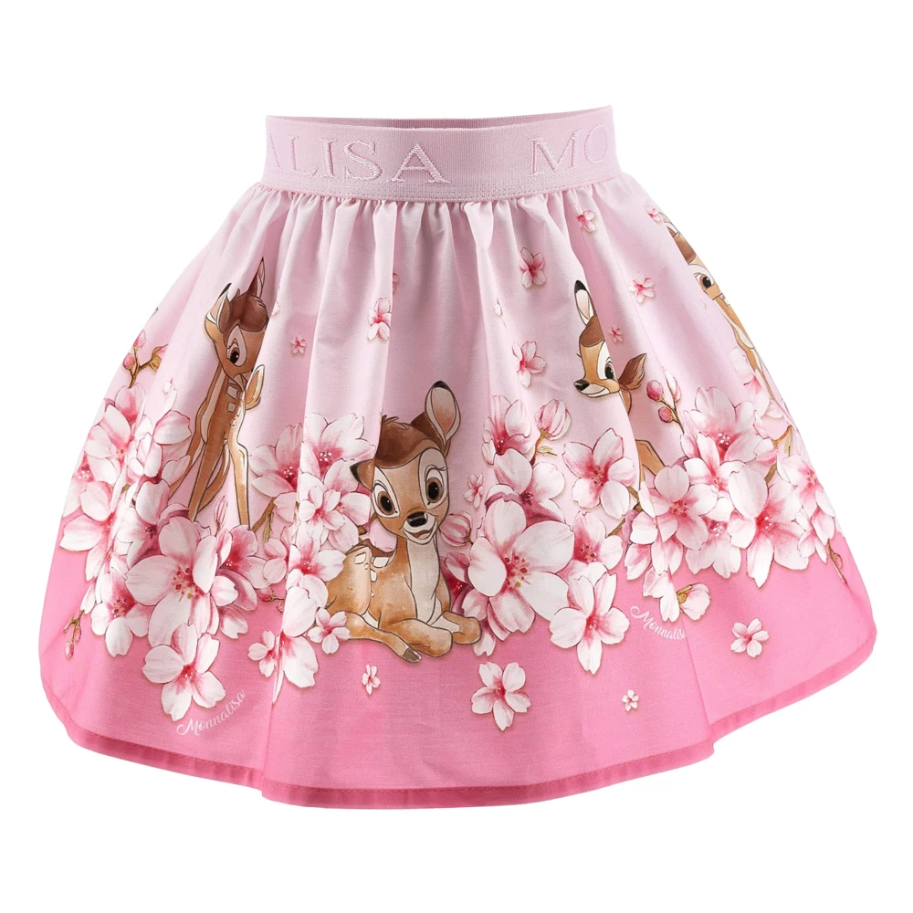 Monnalisa Girls Pink Kids Skirts, 3 Y, Peach Blossom Bambi Skirt