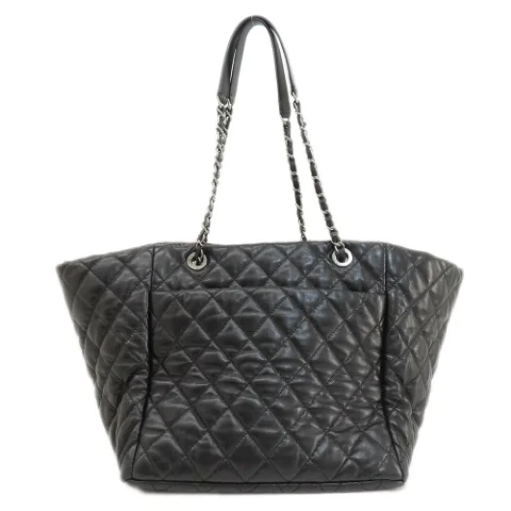 Chanel Vintage Pre-owned Leather totes Black Dames