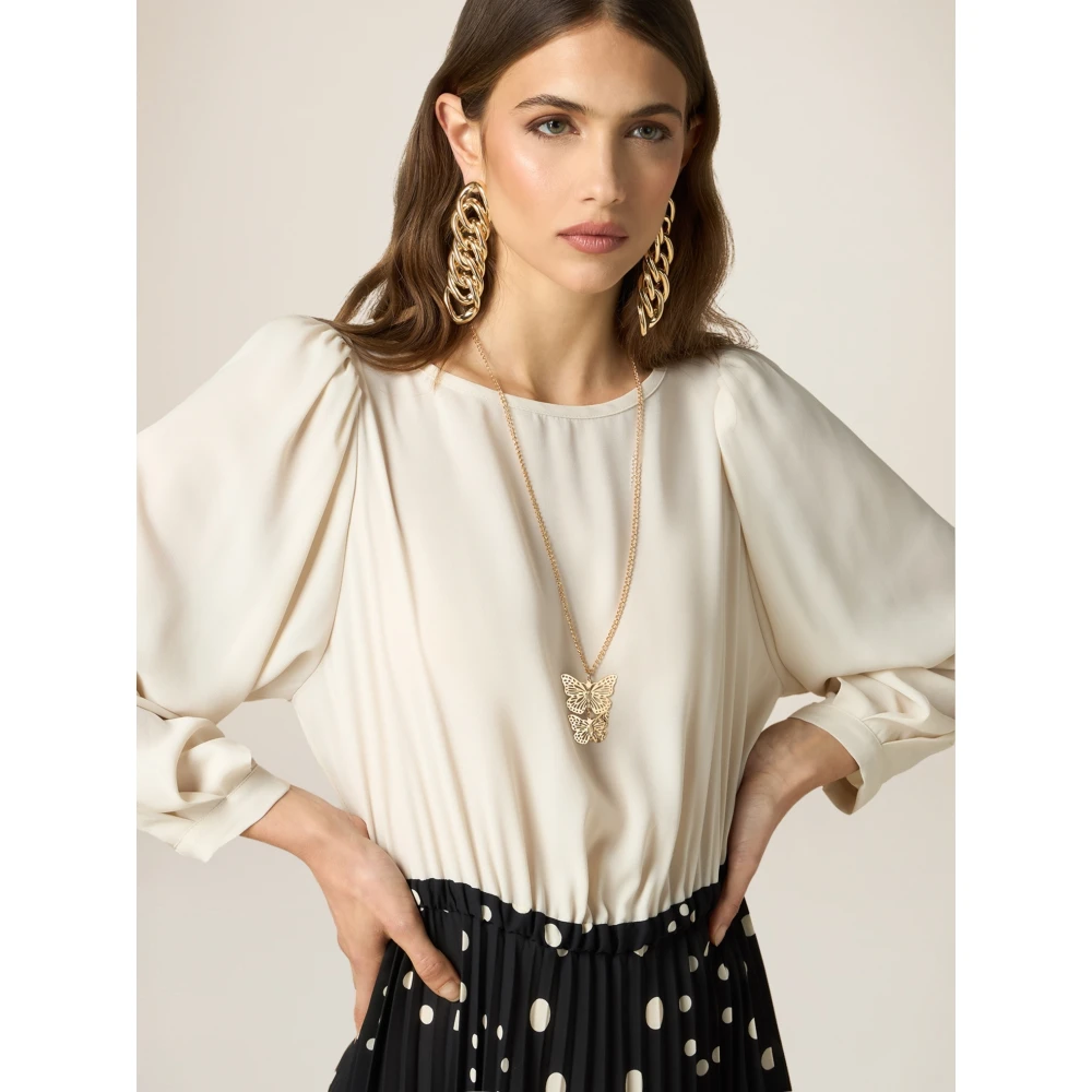 Oltre Lange Jurk met Bedrukte Rok Multicolor Dames