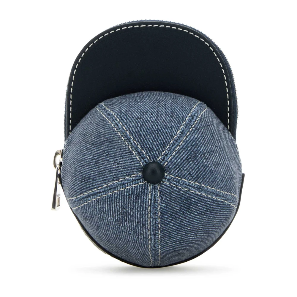 JW Anderson Velvet en leren mini crossbody tas Blue Dames