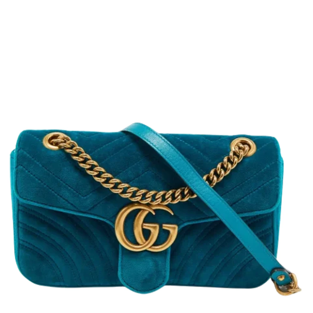 Gucci Vintage Pre-owned Velvet gucci-bags Green Dames