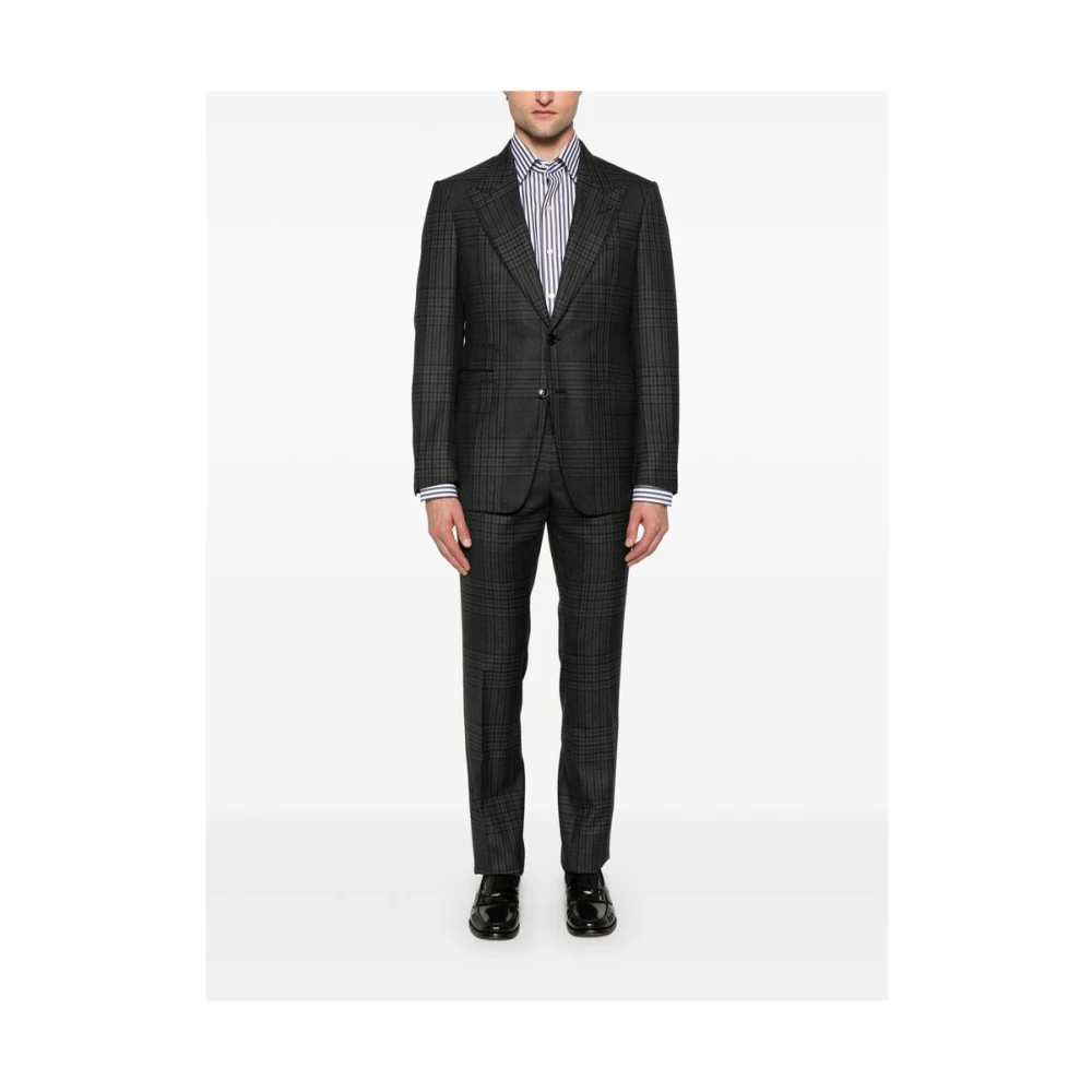 Tom Ford Zwarte Klassieke Geknoopte Overhemd Lange Mouwen Black Heren