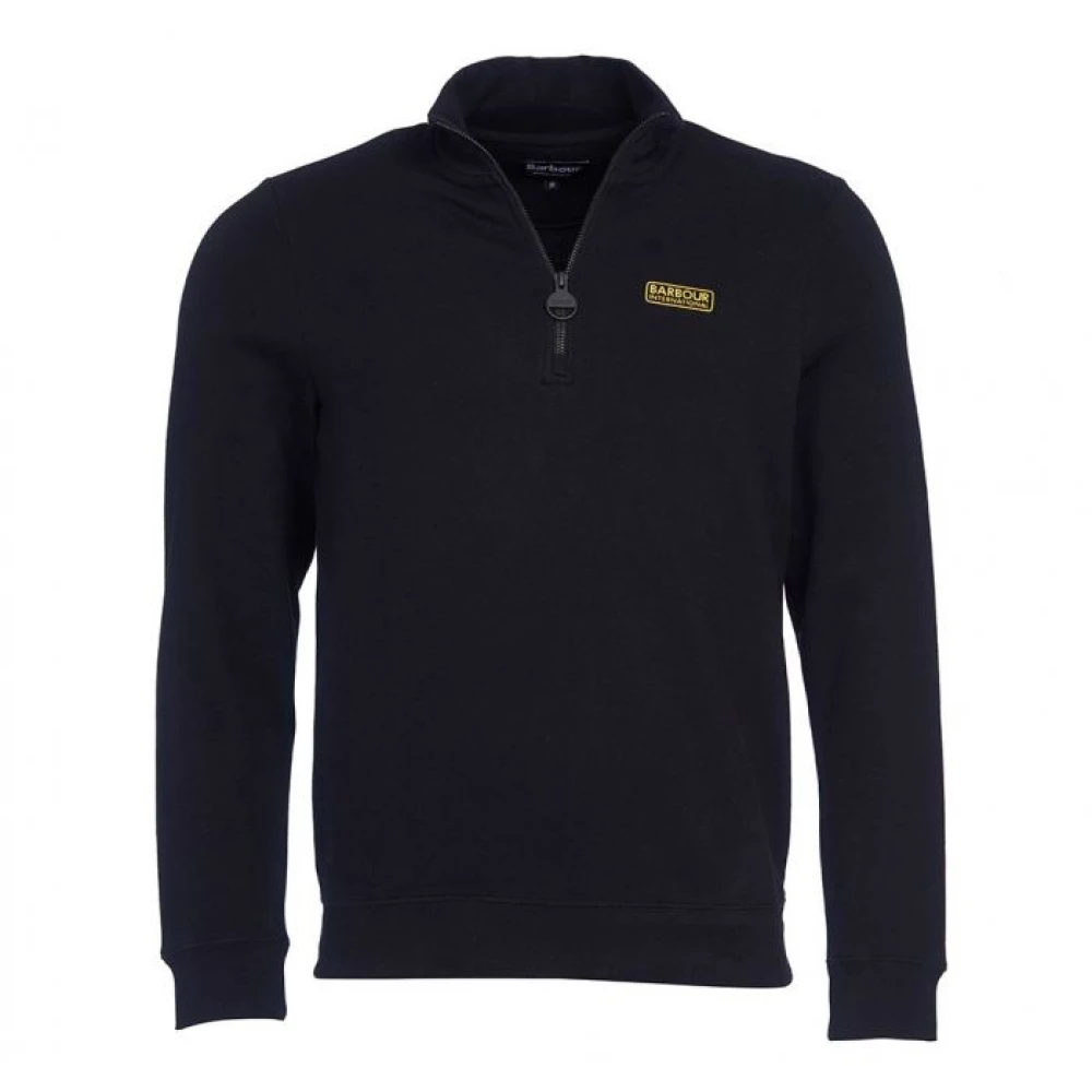 Barbour Essentiell Half Zip Sweatshirt Black, Herr