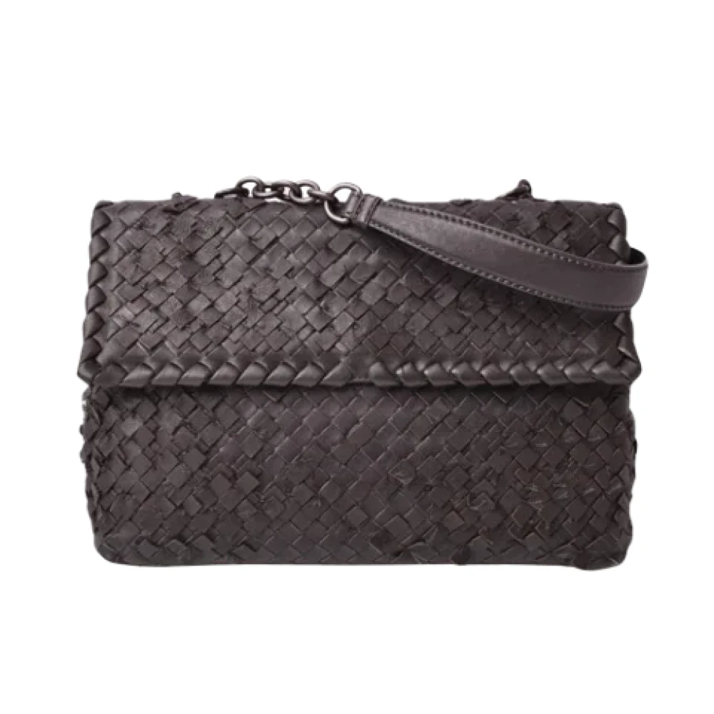 Bottega Veneta Vintage Pre-owned Leather shoulder-bags Gray Dames