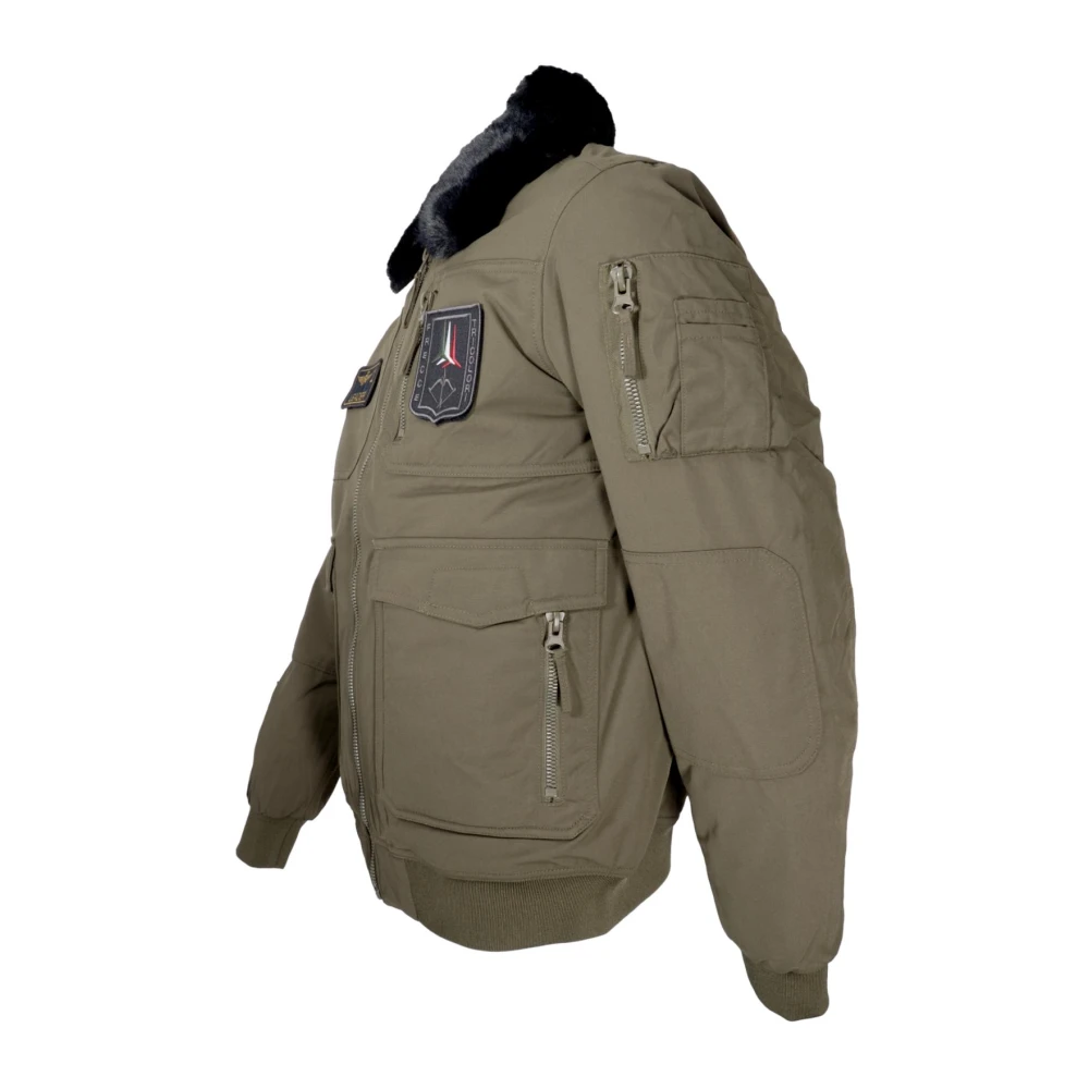 aeronautica militare Pilot Jack met Afneembare Kraag Green Heren