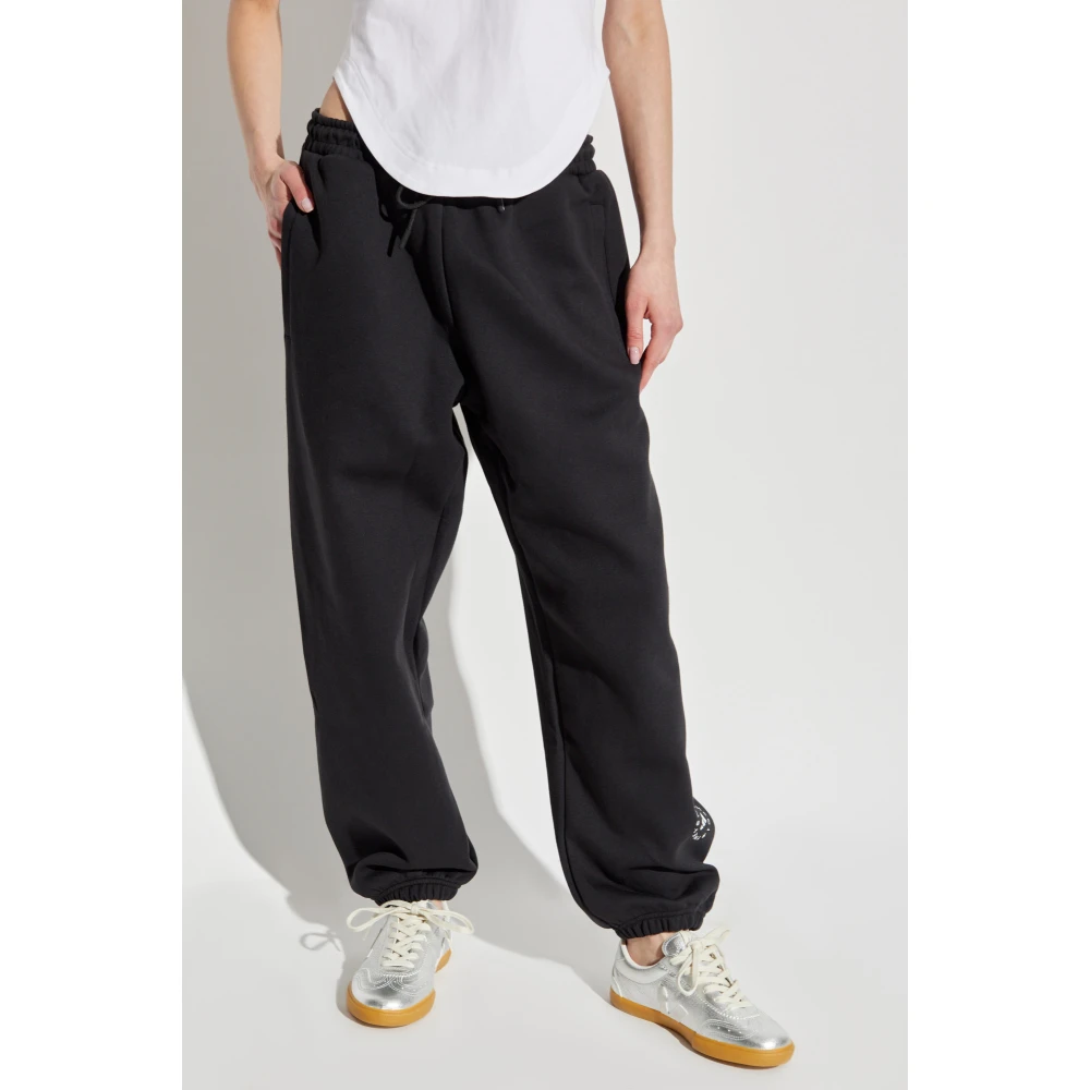 adidas by stella mccartney Sweatpants met bedrukt logo Black Dames