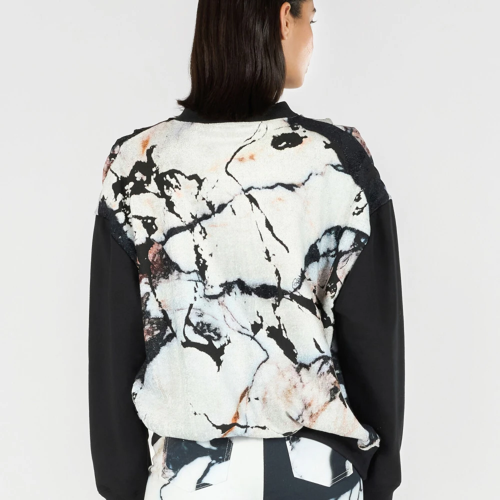 Roberto Cavalli Marmerprint Sweatshirt Multicolor Dames
