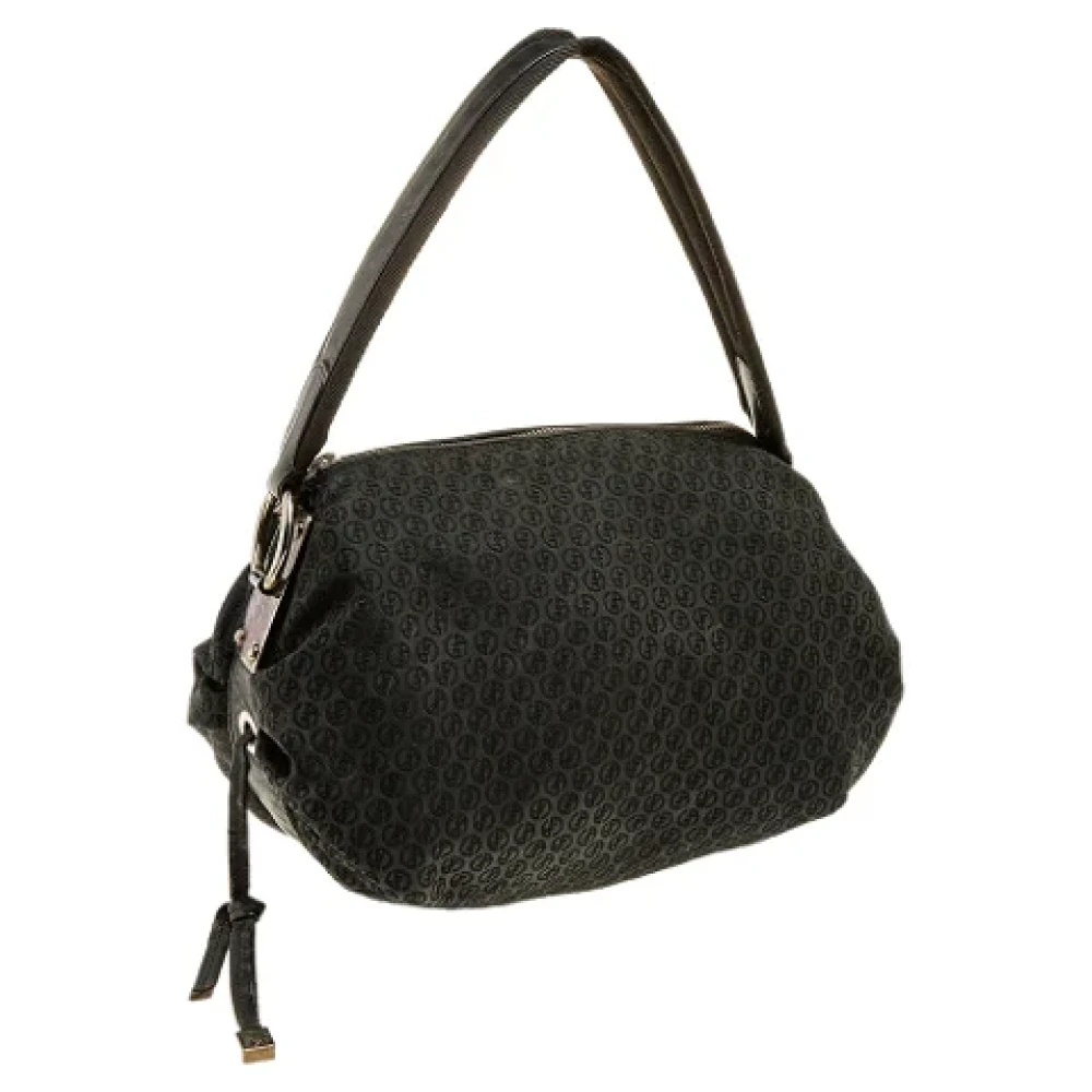 Armani Pre-owned Canvas shoulder-bags Black Dames