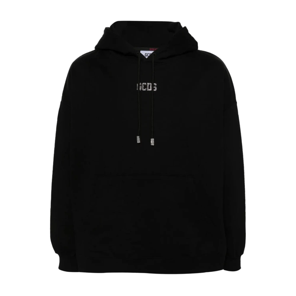 Gcds Zwarte Bling Logo Hoodie Black Heren