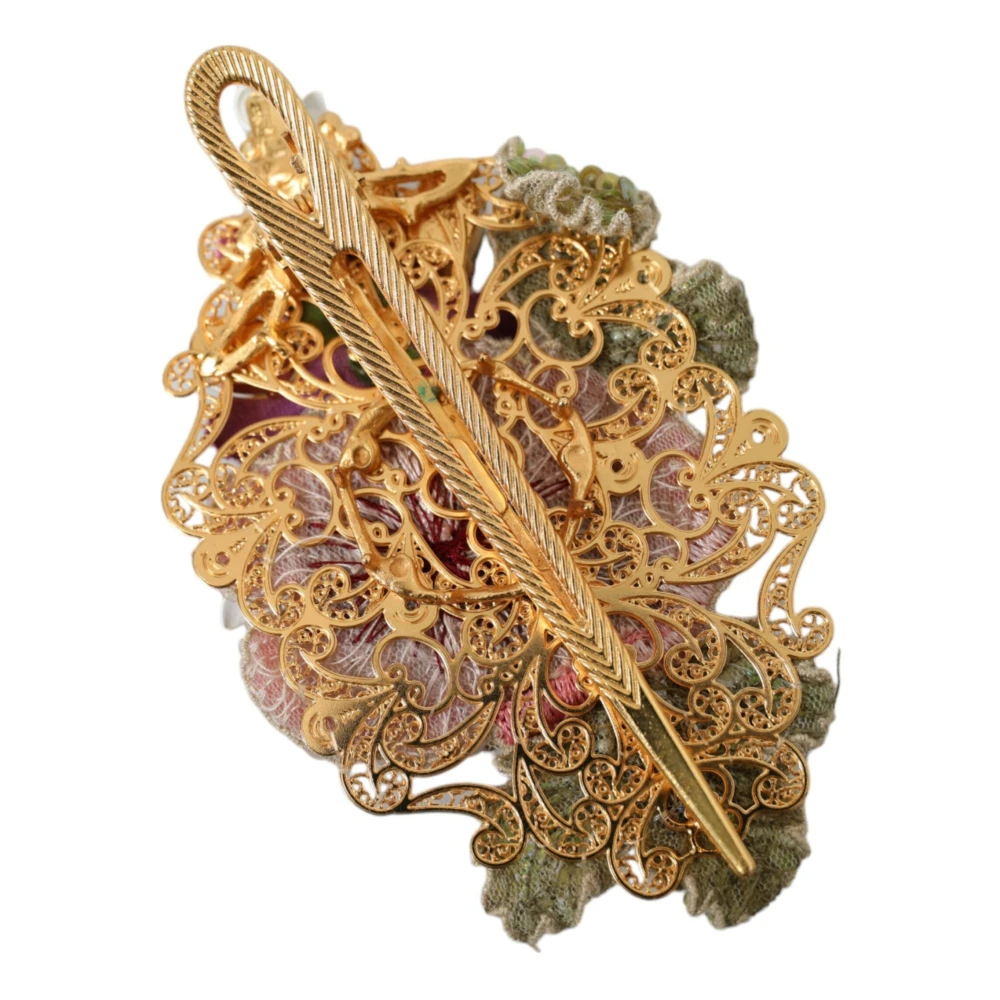 Dolce & Gabbana Bloemen Kristal Haarklem Multicolor Dames