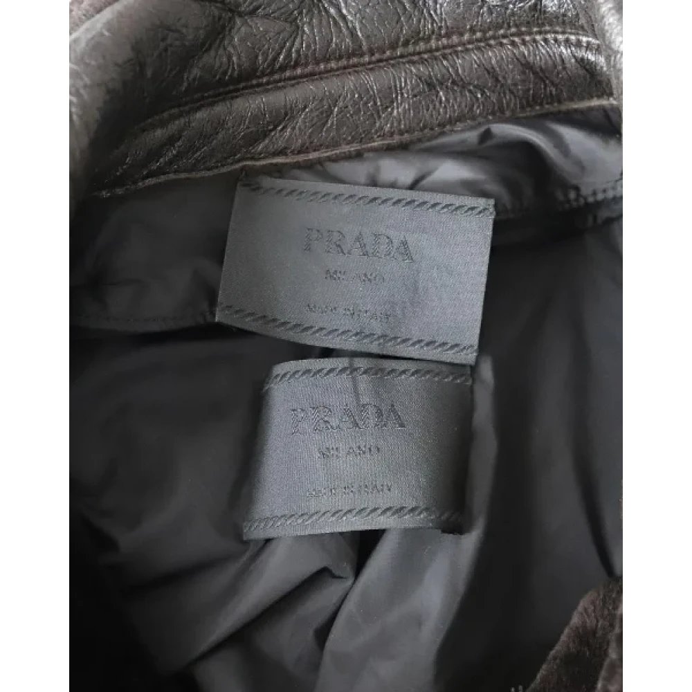 Prada Vintage Pre-owned Wool outerwear Gray Heren