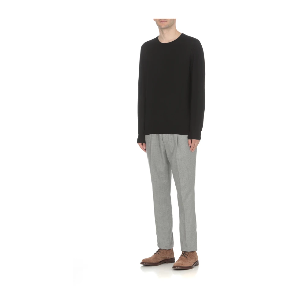 BRUNELLO CUCINELLI Zwarte Wol Kasjmier Crewneck Sweater Black Heren