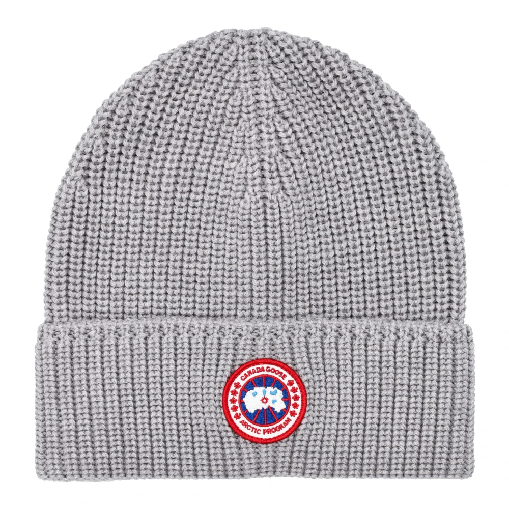 Canada Goose Heather Grey Rib Toque Beanie Aw24 Gray Heren