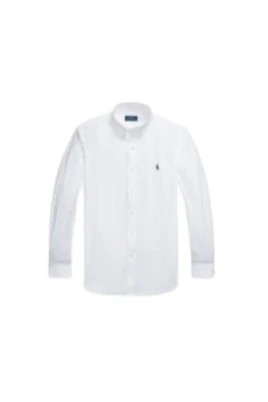 Polo med broderad ponny i poplin