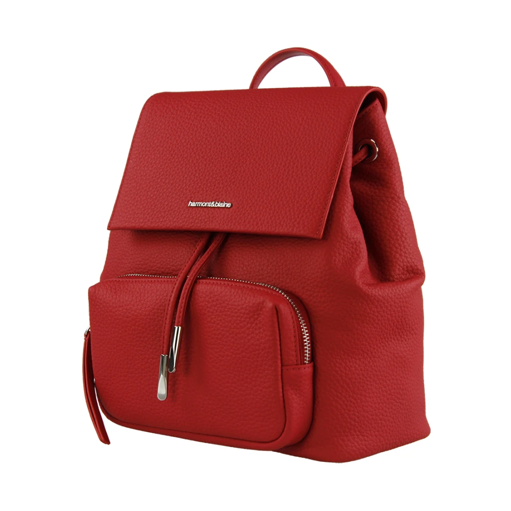 Harmont & Blaine Rode leren rugzak Red Dames