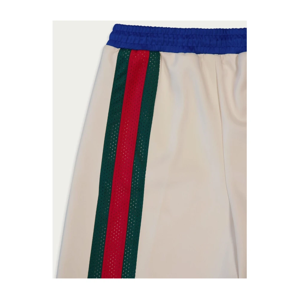 Gucci Color-Block Track Shorts met Appliqué Logo Beige Heren